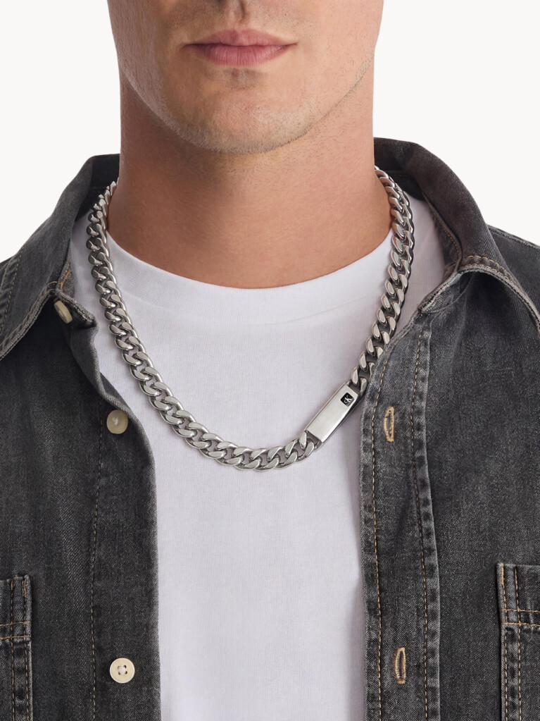 Silver CK Hallmark Bold Chain Necklace  Men