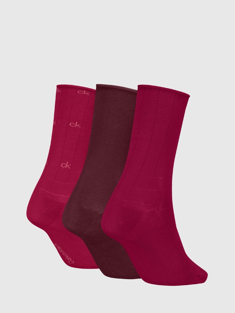 Red 3 Pack Classic Socks  Women