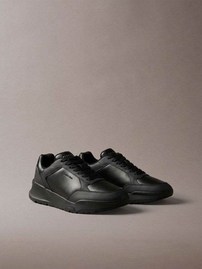 Μαύρο Δερμάτινα Chunky Dad Sneakers  Άνδρας