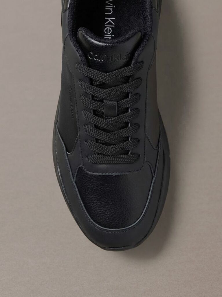 Μαύρο Δερμάτινα Chunky Dad Sneakers  Άνδρας