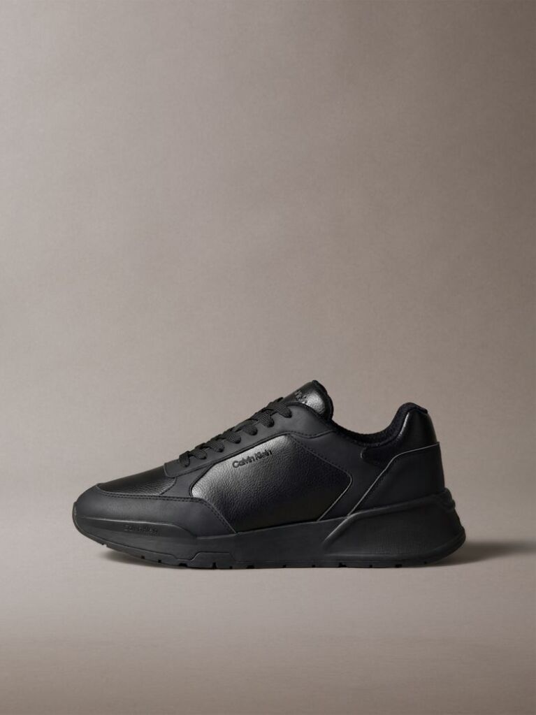 Μαύρο Δερμάτινα Chunky Dad Sneakers  Άνδρας