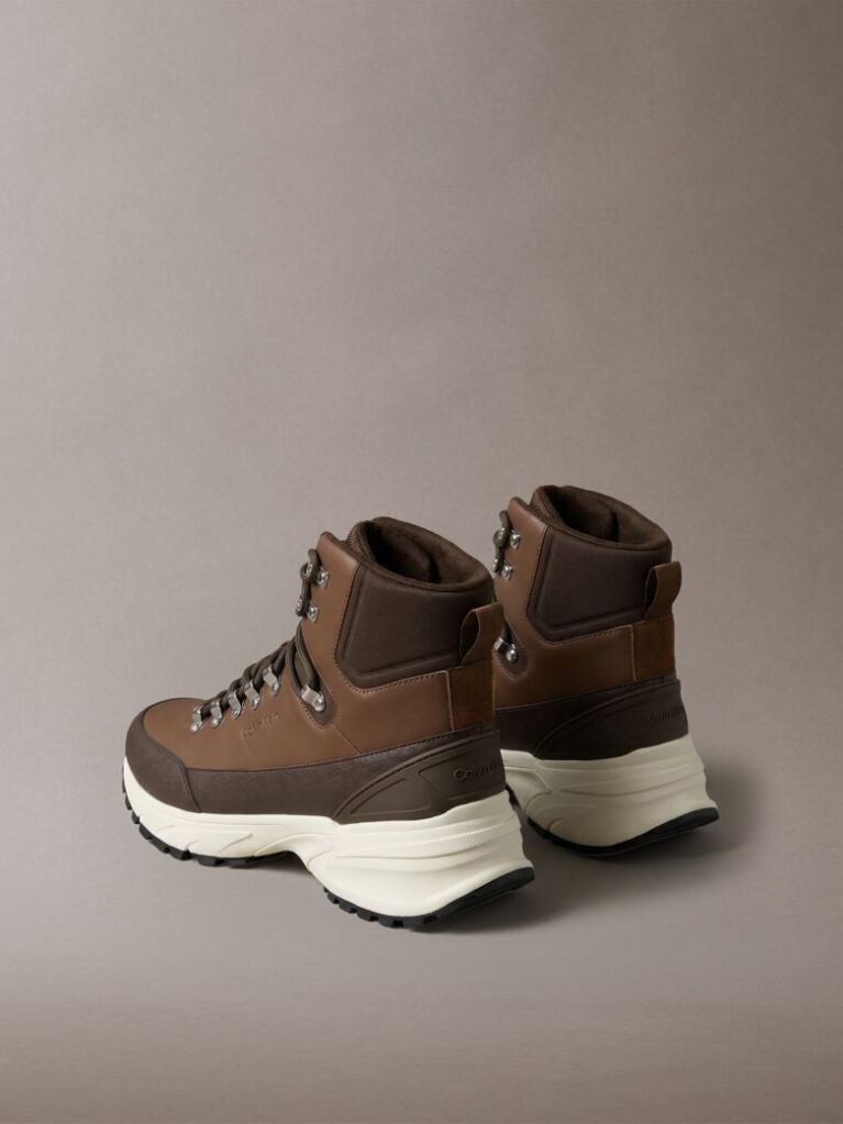 Brown Leather Hybrid Hike Runner Boots  Men