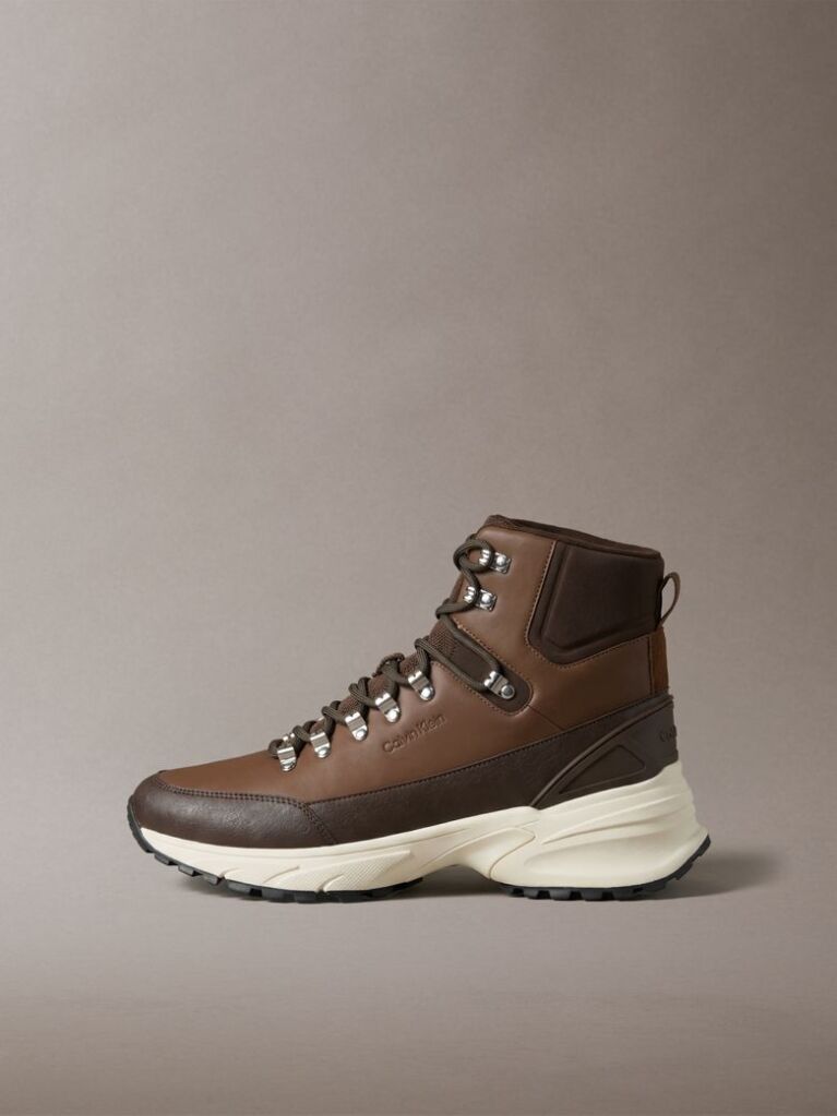 Brown Leather Hybrid Hike Runner Boots  Men