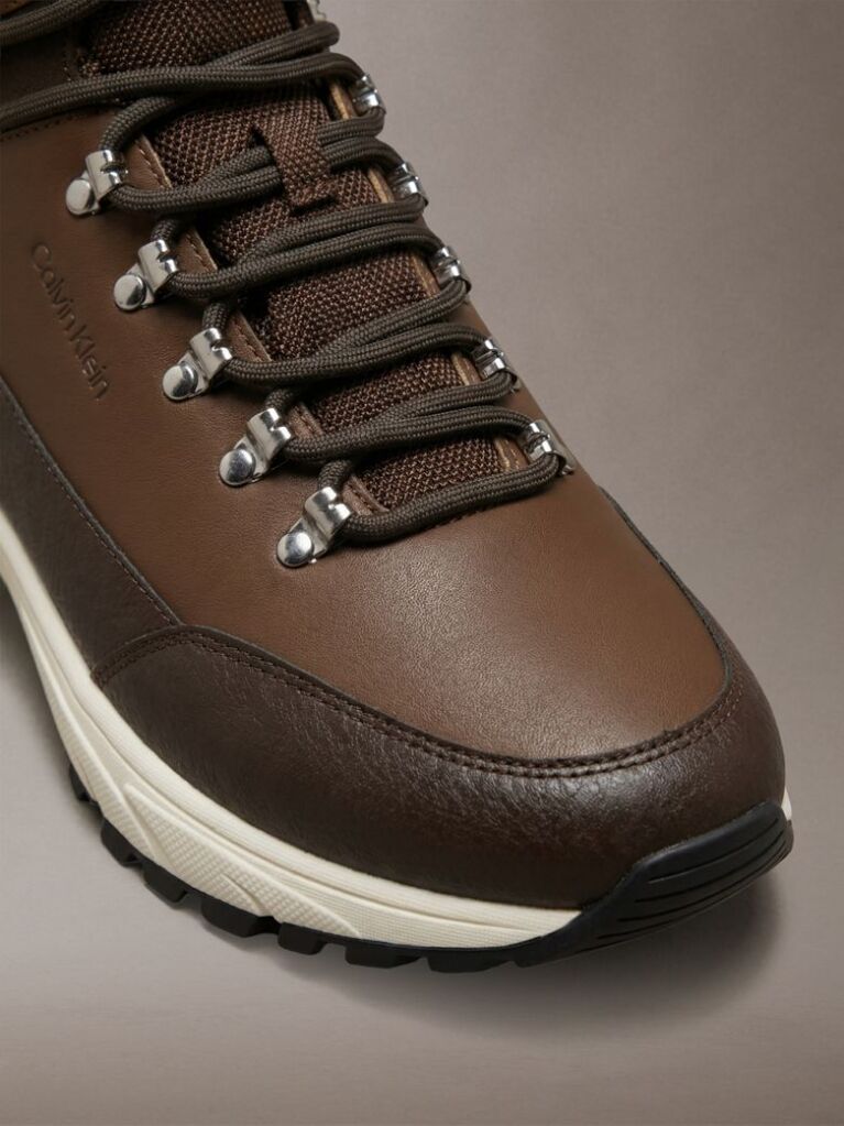Brown Leather Hybrid Hike Runner Boots  Men