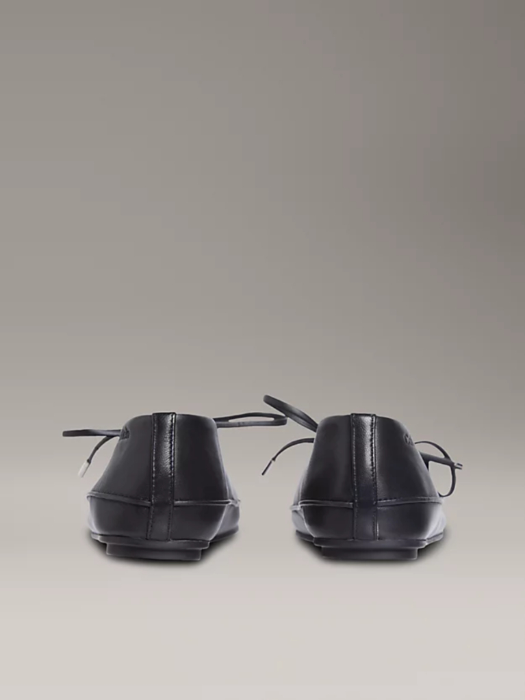 Black Leather Mary Jane Ballerinas  Women