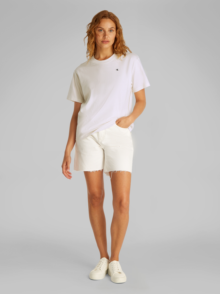White Relaxed Back Logo T-shirt  Women