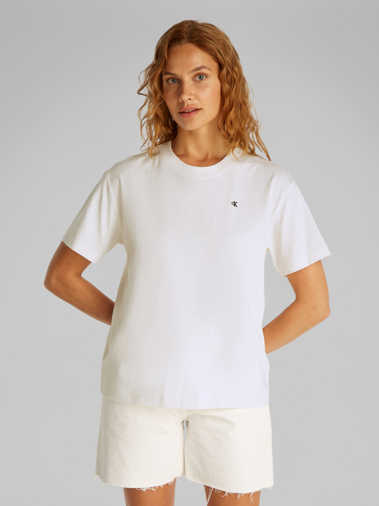 White Relaxed Back Logo T-shirt  Women