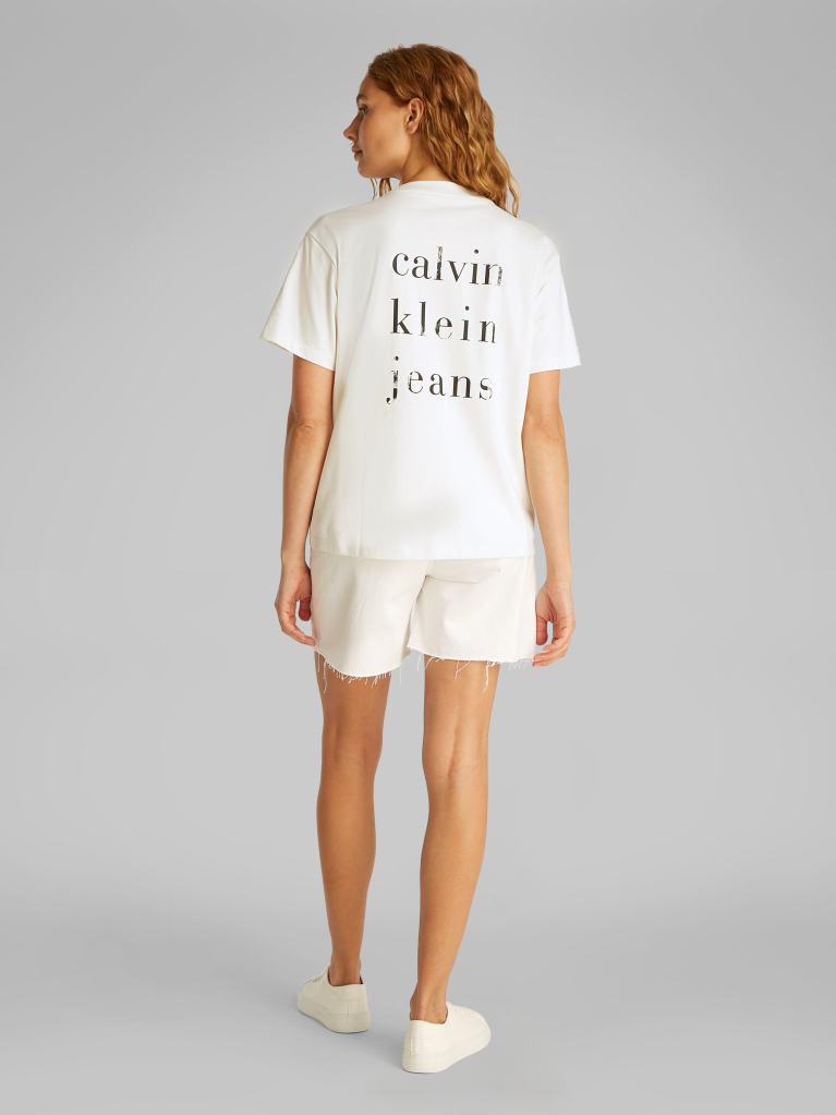 White Relaxed Back Logo T-shirt  Women