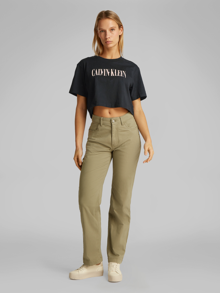 Μαύρο Varsity T-Shirt Σε Boxy Γραμμή  Γυναίκα