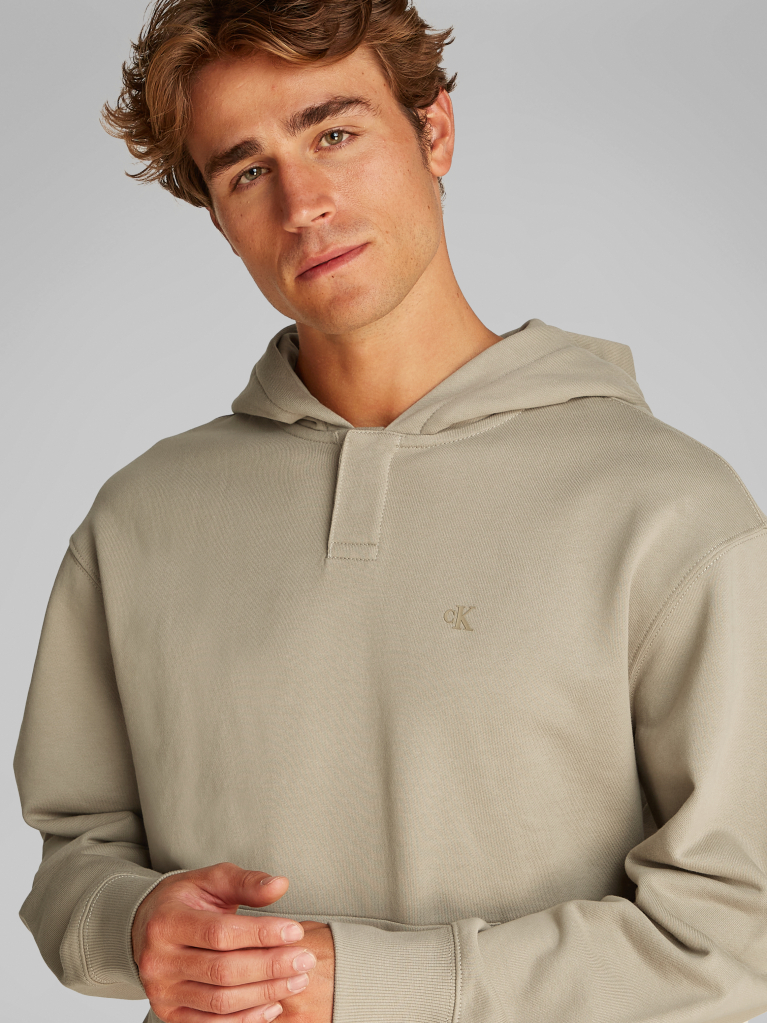 Μπεζ Hoodie Από Βαμβακερό Terry Με Μονόγραμμα  Άνδρας