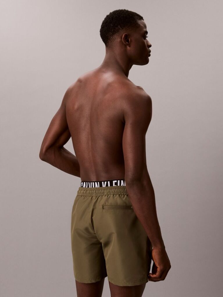 Green Double Waistband Swim Shorts - Intense Power  Men