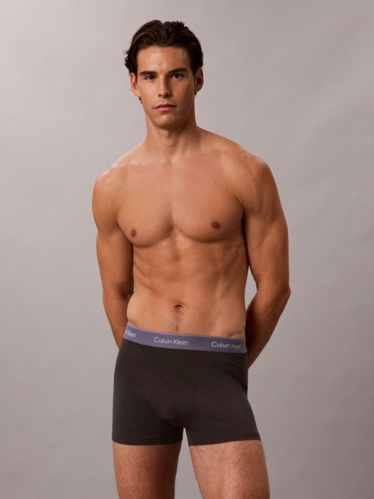 Black 3 Pack Relaxed Dart Trunks - Icon Cotton Stretch  Men