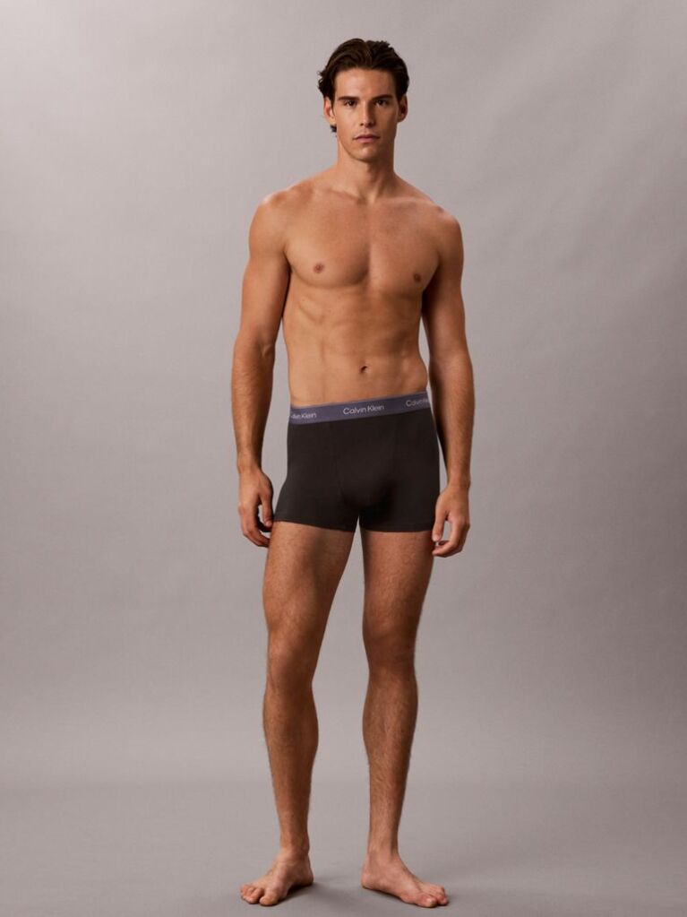 Black 3 Pack Relaxed Dart Trunks - Icon Cotton Stretch  Men