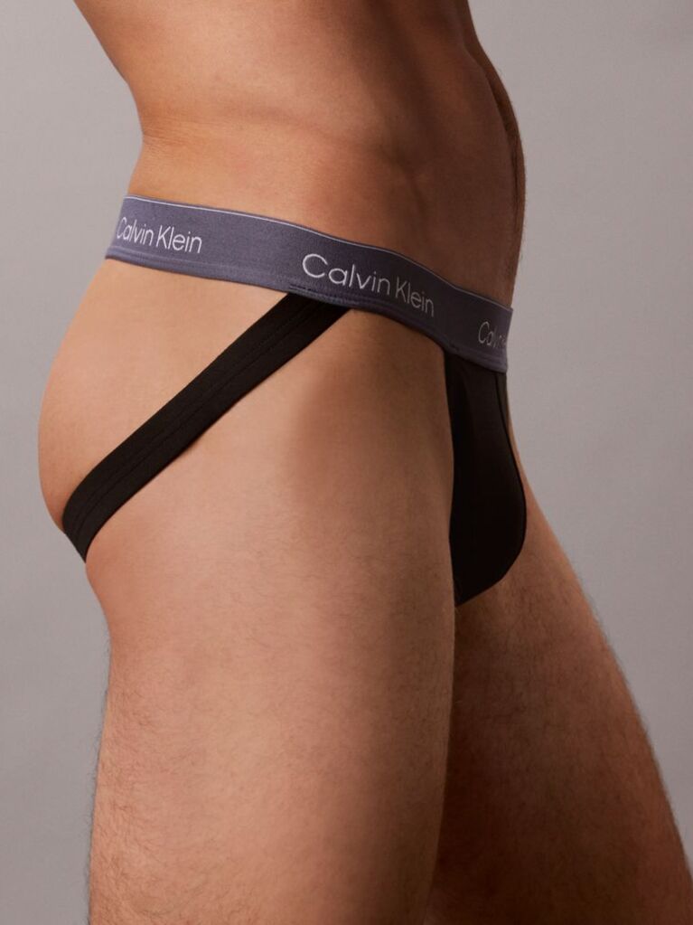 Μαύρο Σετ 3 Jock Straps - Icon Cotton Stretch  Άνδρας