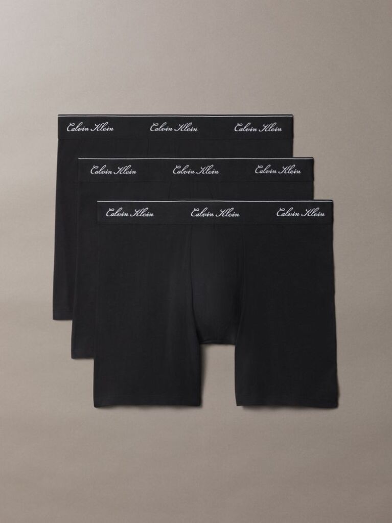 Μαύρο Σετ 3  Εφαρμοστά Μπόξερ - Icon Cotton Stretch  Άνδρας