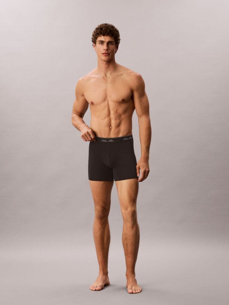 Μαύρο Σετ 3  Εφαρμοστά Μπόξερ - Icon Cotton Stretch  Άνδρας