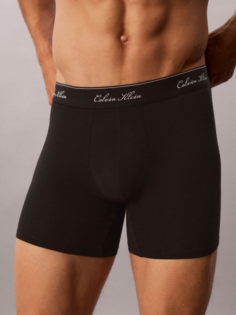 Μαύρο Σετ 3  Εφαρμοστά Μπόξερ - Icon Cotton Stretch  Άνδρας