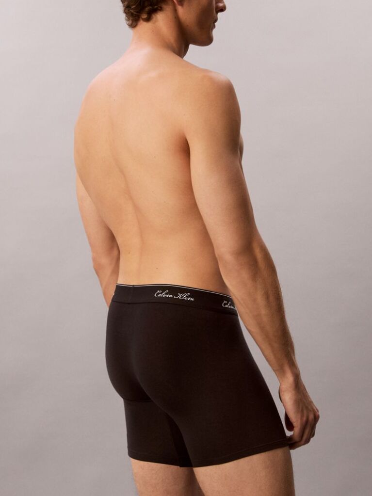 Μαύρο Σετ 3  Εφαρμοστά Μπόξερ - Icon Cotton Stretch  Άνδρας