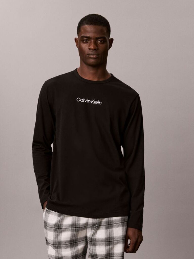 Black Flannel Pyjama Set  Men