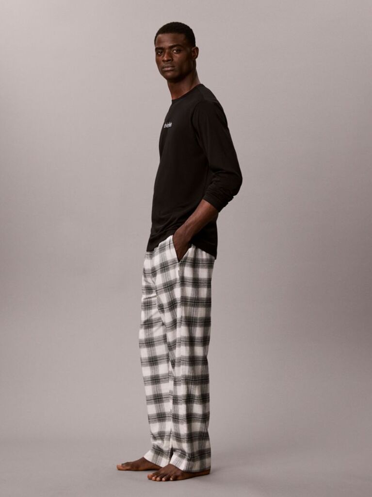Black Flannel Pyjama Set  Men