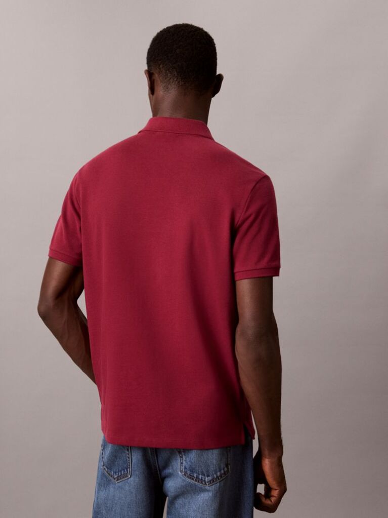 Κόκκινο Polo T-Shirt Από Βαμβάκι Πικέ  Άνδρας