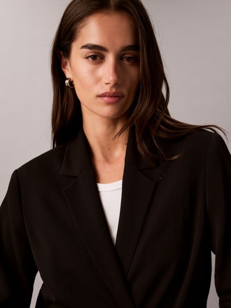 Black Soft Twill Classic Blazer  Women