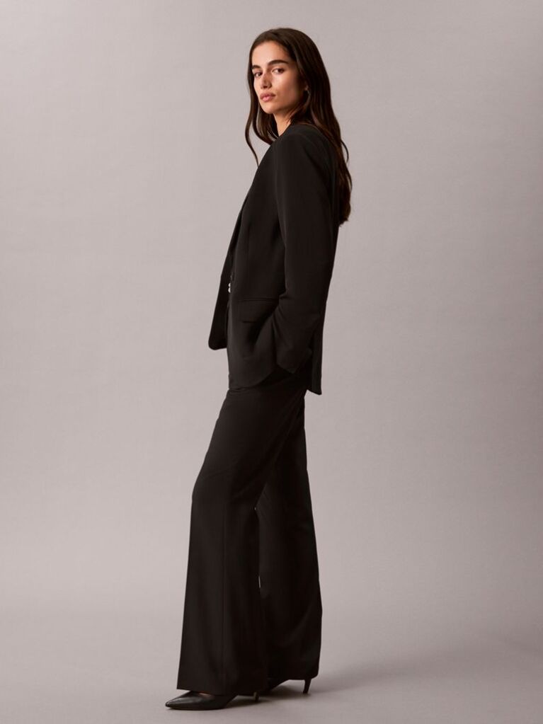 Black Soft Twill Classic Blazer  Women