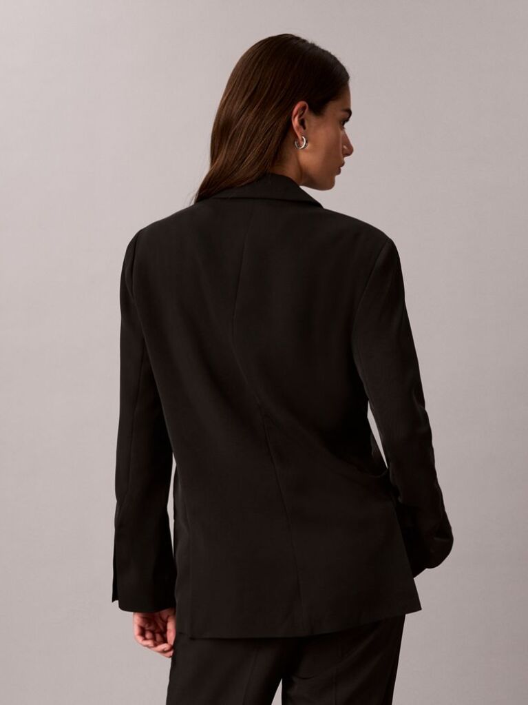 Black Soft Twill Classic Blazer  Women