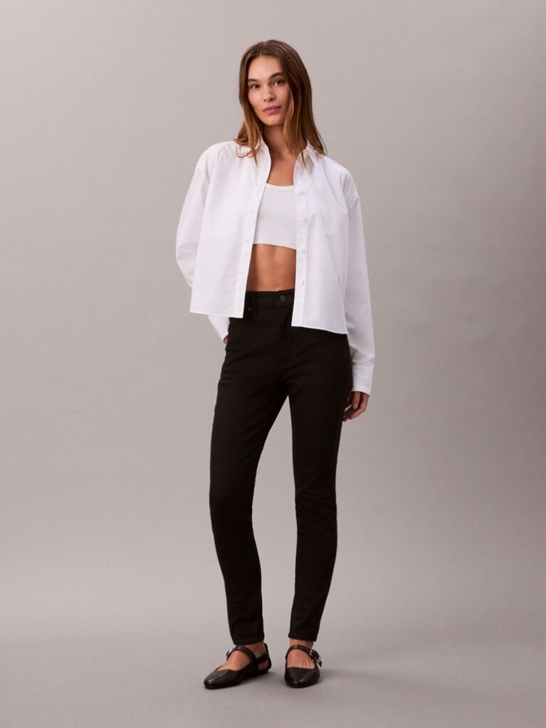 Black High Rise Skinny Jeans  Women