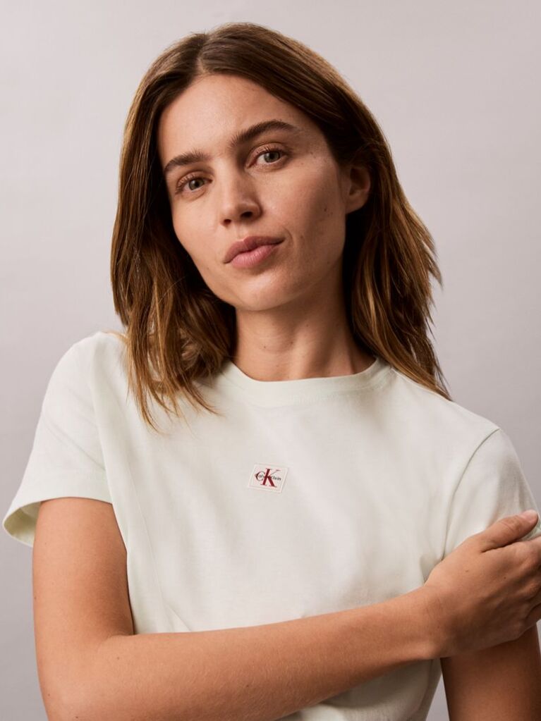 Πράσινο T-shirt Από Μαλακό Βαμβάκι Με Badge Λογότυπο  Γυναίκα