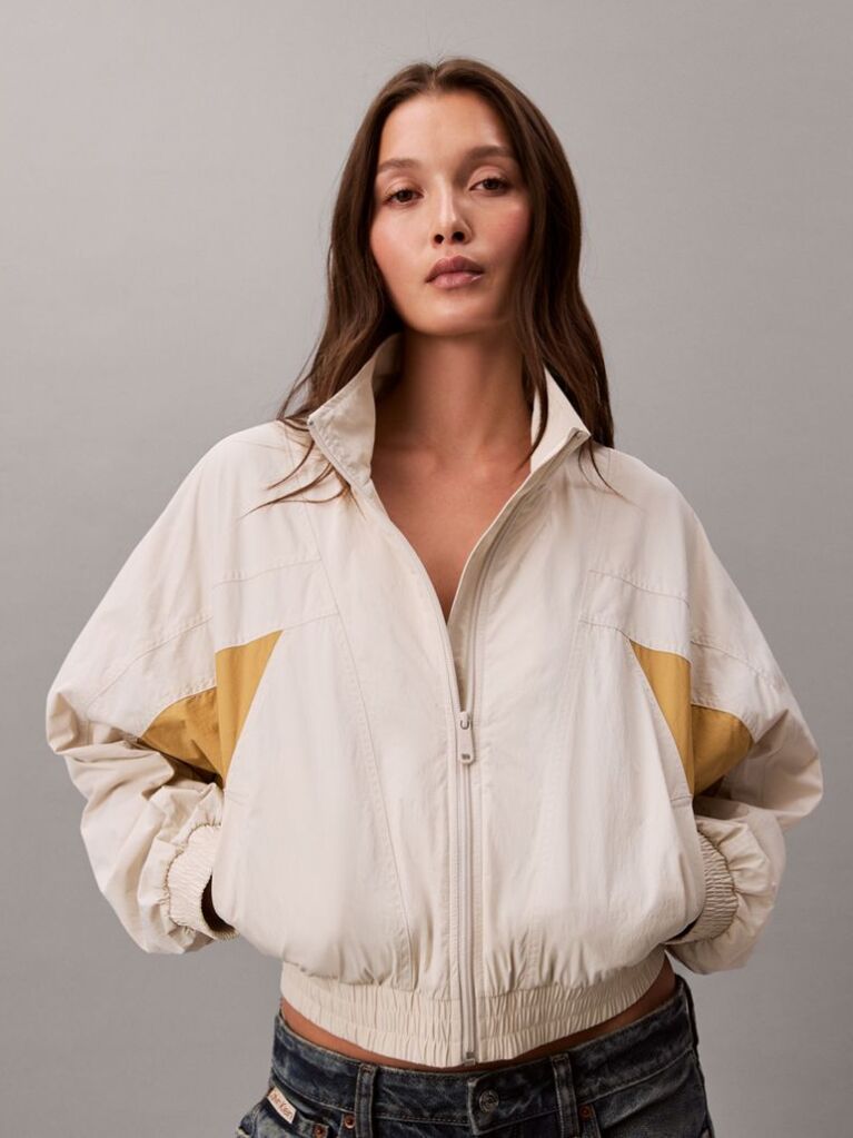 Multi Cropped Colour Block Nylon Jacket  Women