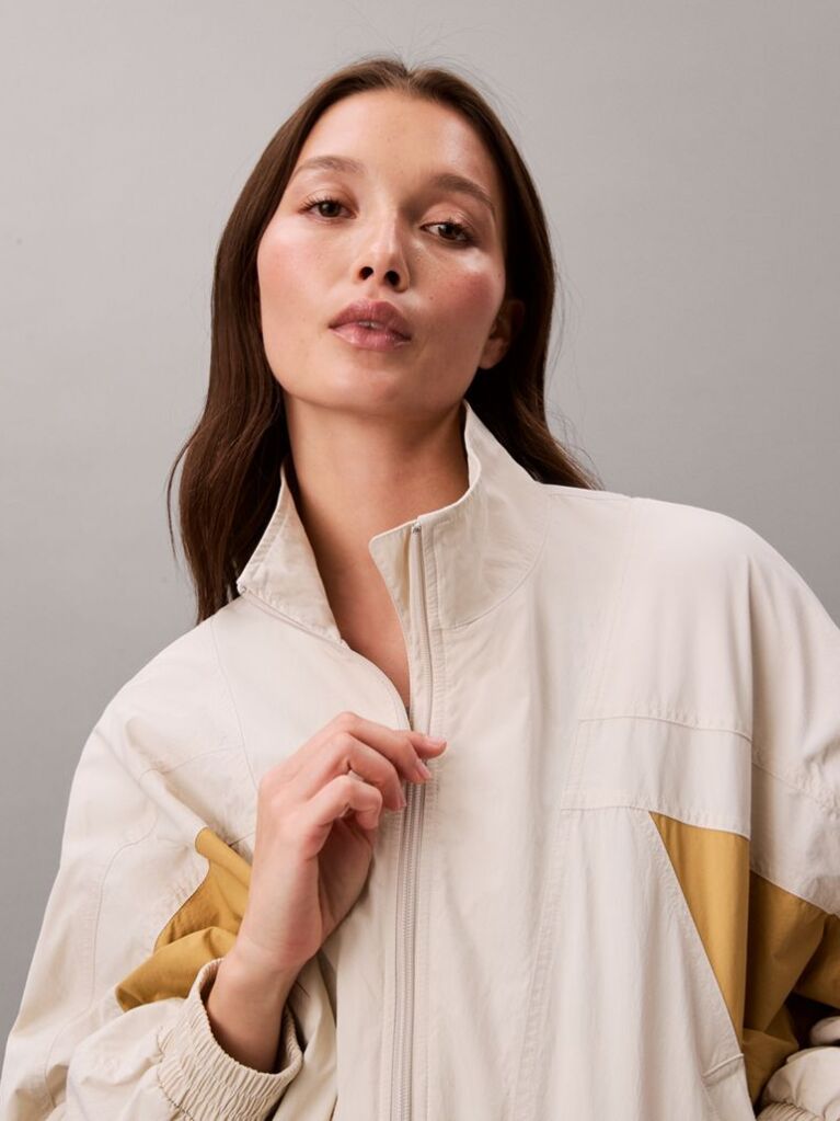 Multi Cropped Colour Block Nylon Jacket  Women