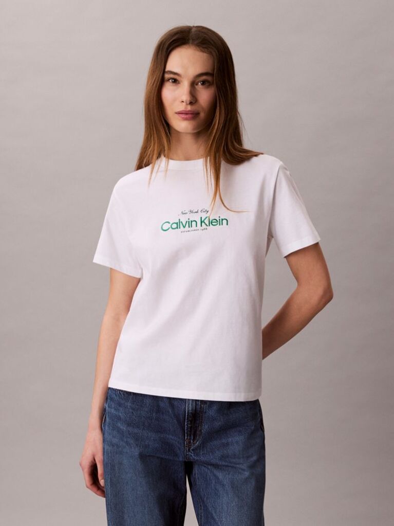 Λευκό T-shirt Με Κλασικό NYC Λογότυπο  Γυναίκα