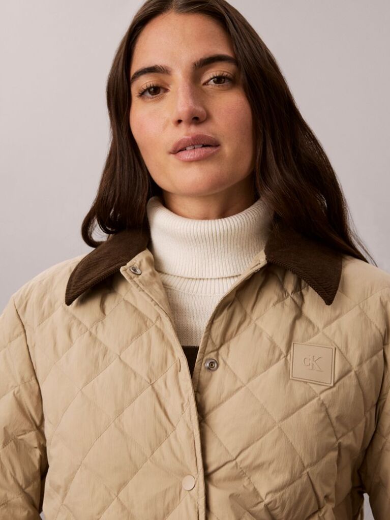 Beige Quilted Liner Jacket  Women