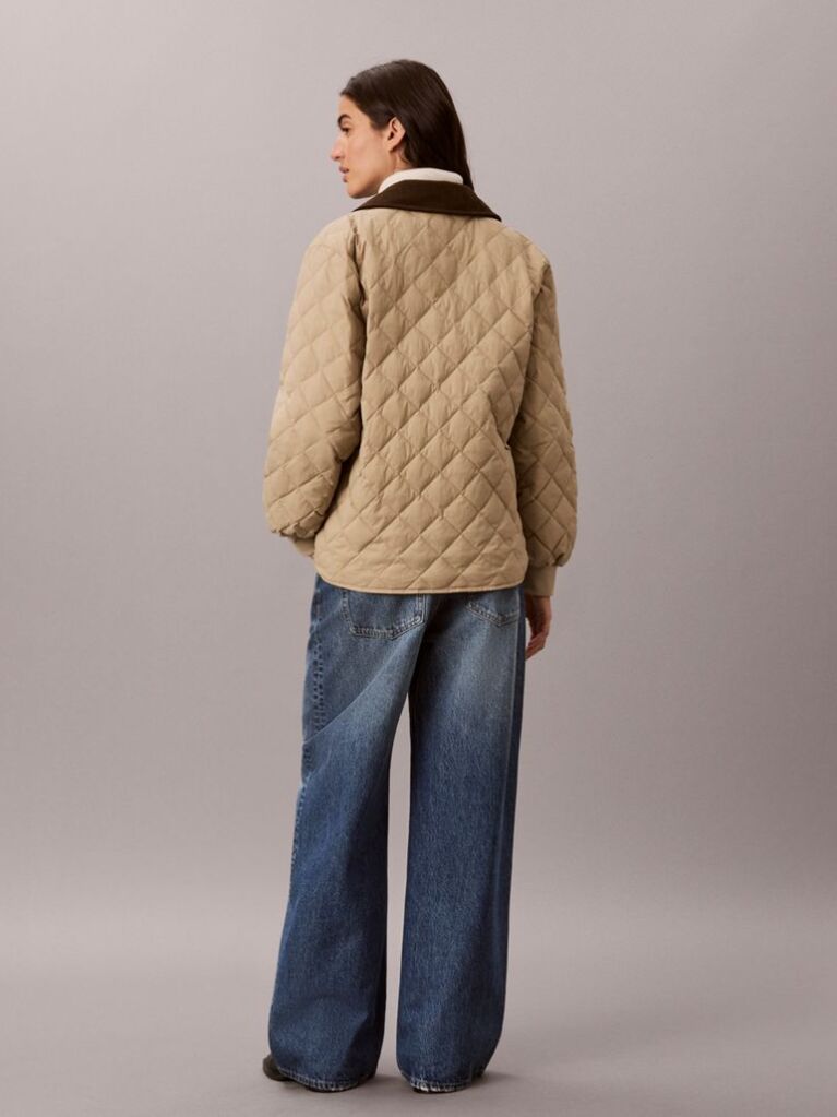 Beige Quilted Liner Jacket  Women