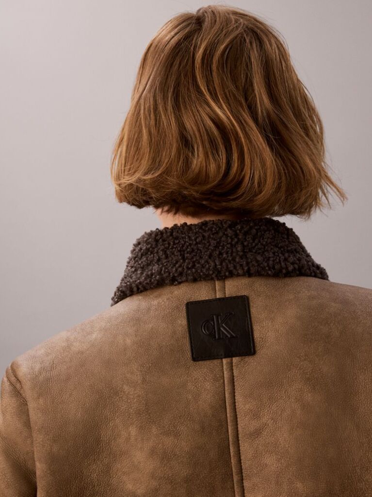 Καφέ Μπουφάν Aviator Από Συνθετικό Shearling  Γυναίκα