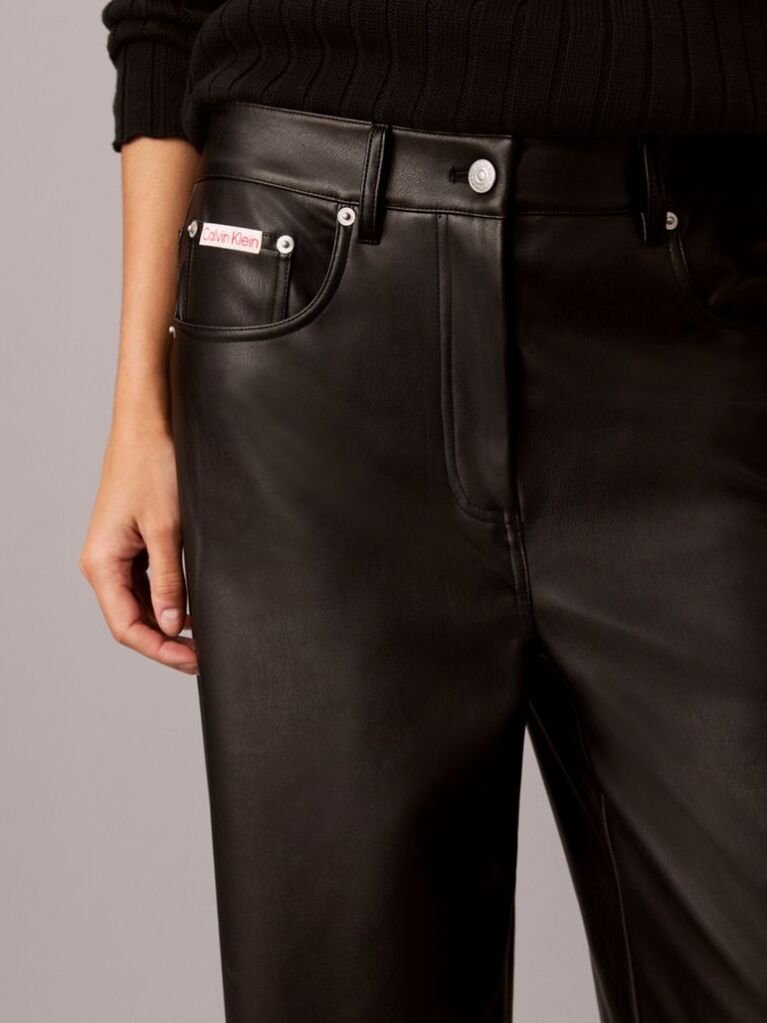 Black Faux Leather Trousers  Women