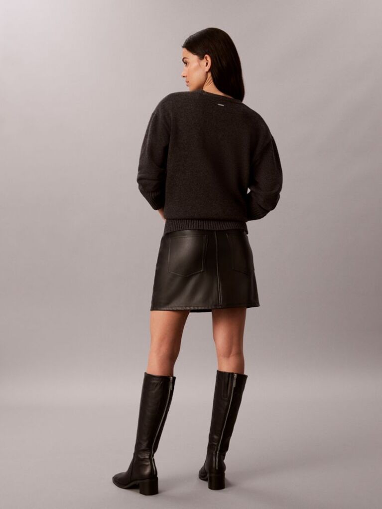 Black Faux Leather Mini Skirt  Women