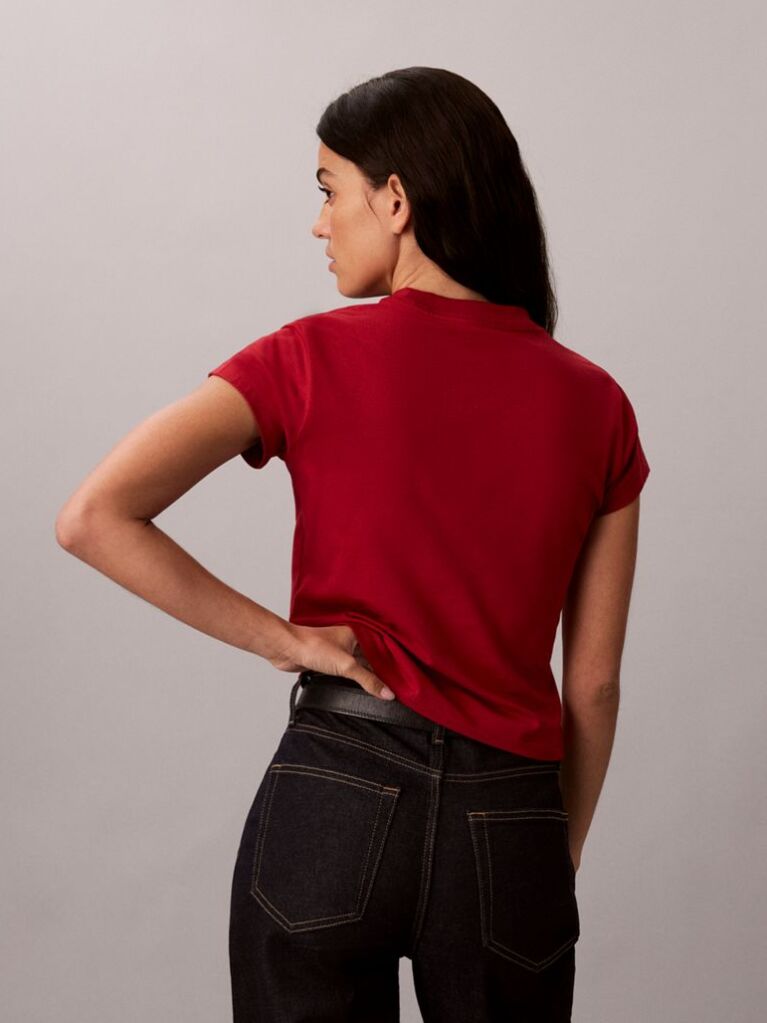 Red Monologo Baby Tee  Women