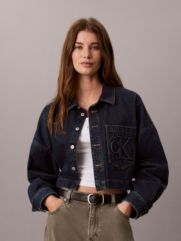 Denim Cropped Denim Shirt  Women