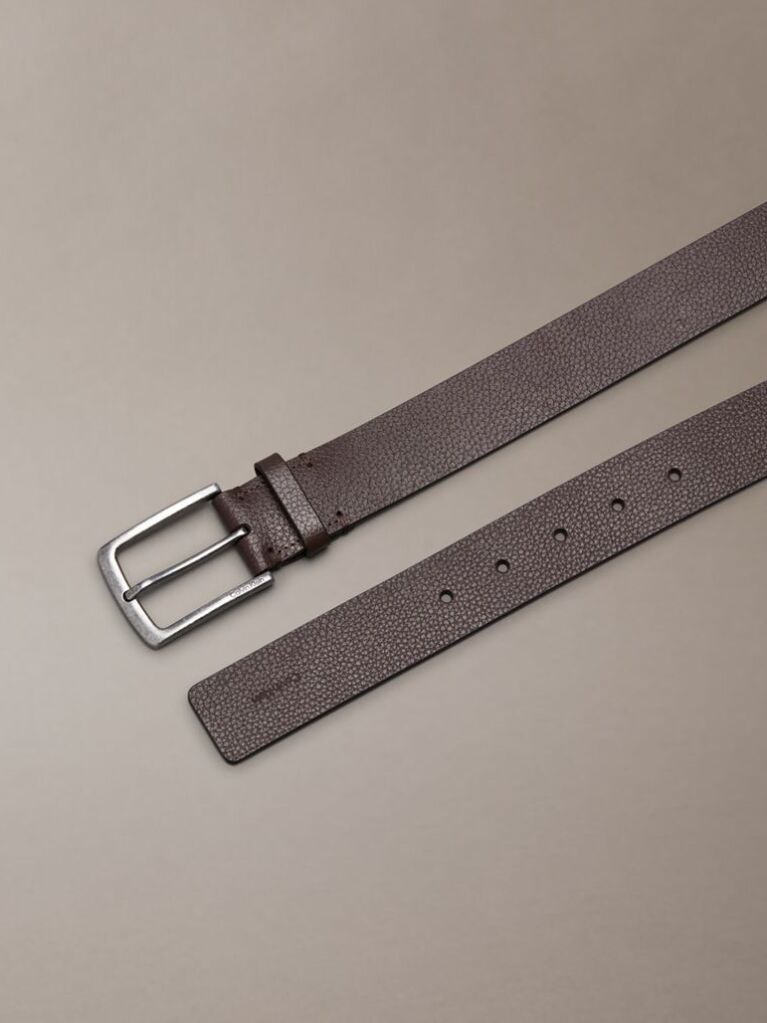 Brown Pebbled Full-Grain Leather Belt  Men