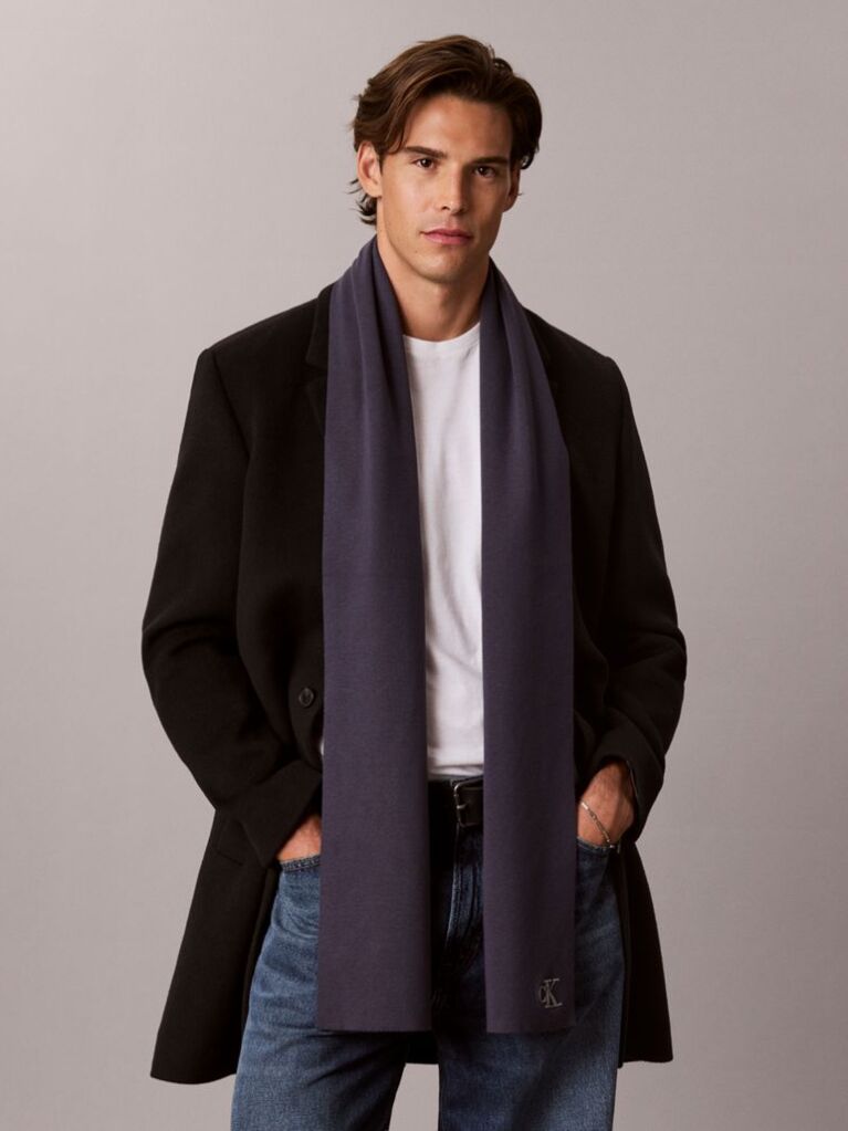 Blue Signature Logo Scarf  Men