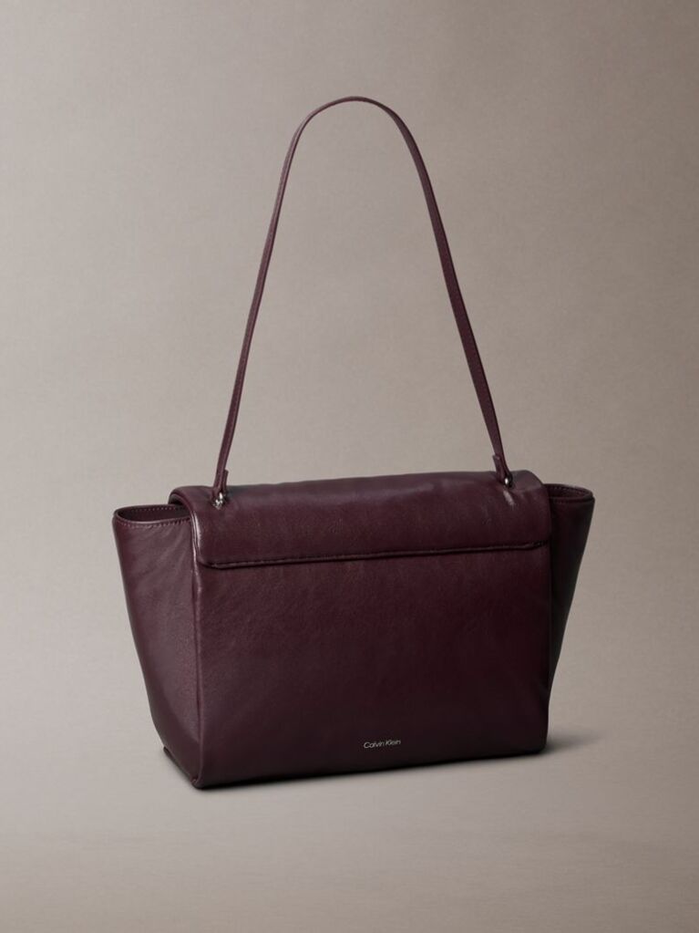 Red Padded Emblem Hardware Laptop Satchel  Women