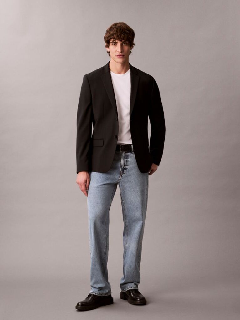 White Supima Cotton Interlock Long Sleeve Tee  Men