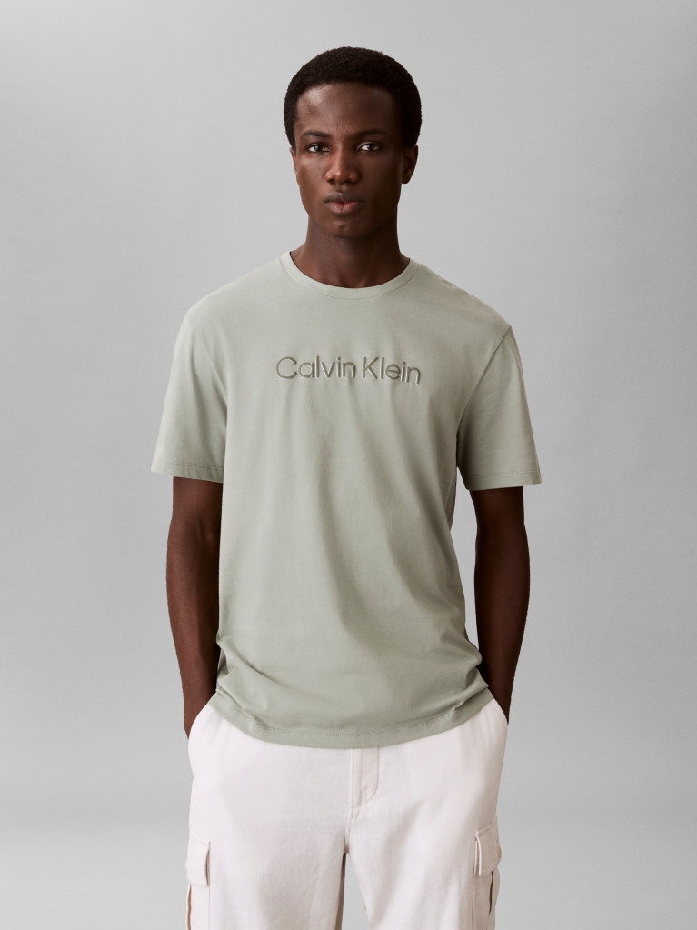 Πράσινο T-Shirt Με Κανονική Λαιμόκοψη Και Λογότυπο  Άνδρας