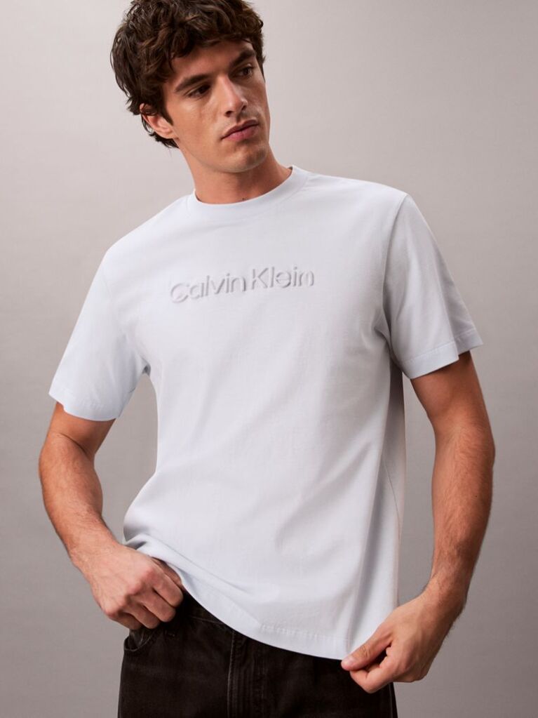 Λευκό T-Shirt Με Κανονική Λαιμόκοψη Και Λογότυπο  Άνδρας