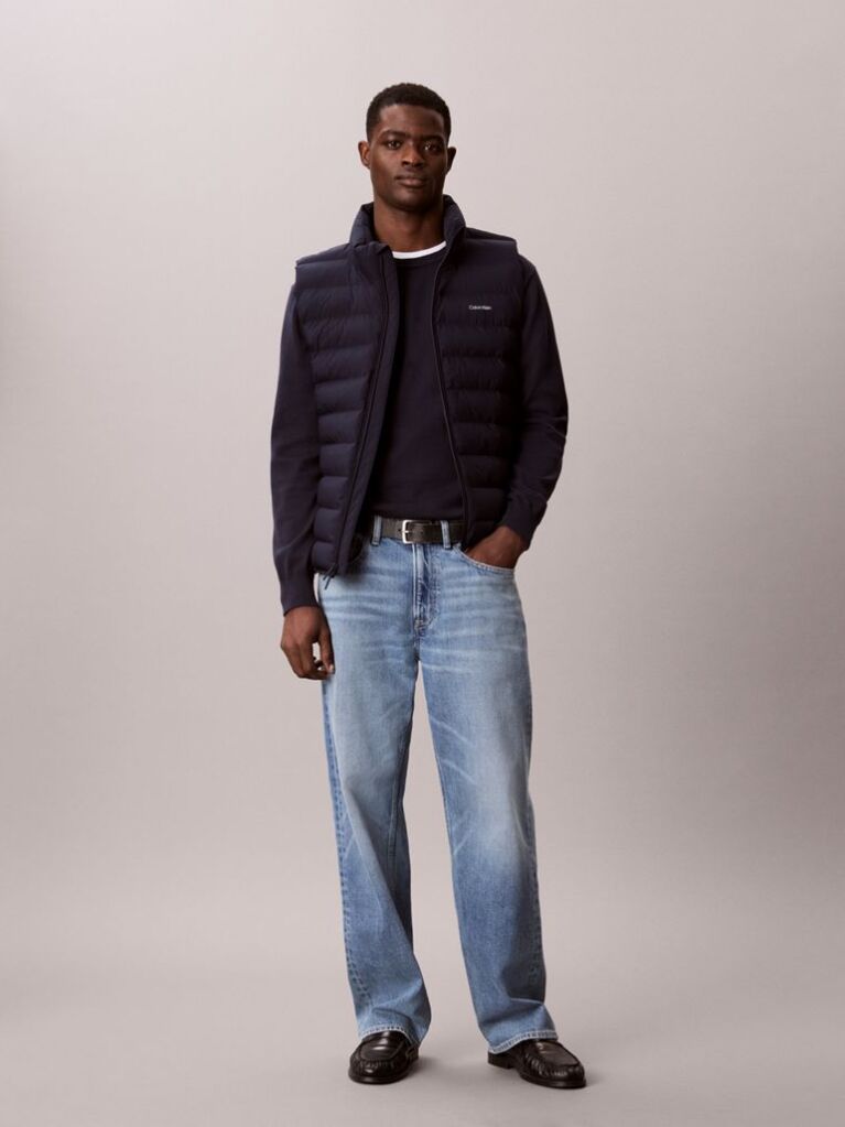 Blue Lightweight Quilted Puffer Gilet  Men