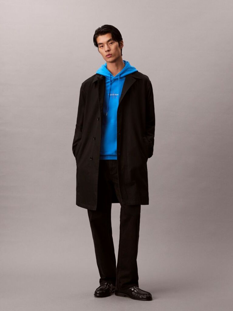 Μπλε Άνετο Hoodie Με Μονόγραμμα  Άνδρας