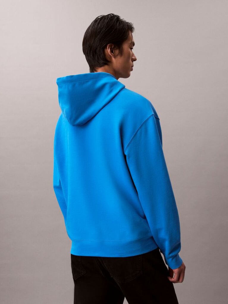 Μπλε Άνετο Hoodie Με Μονόγραμμα  Άνδρας