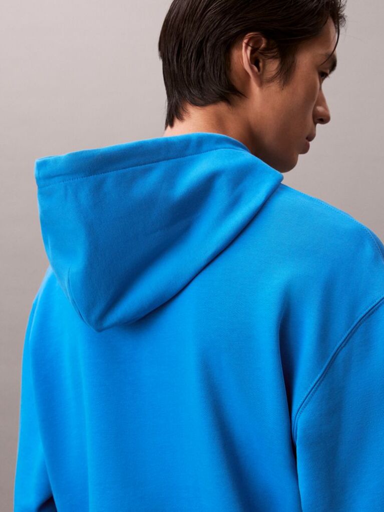 Μπλε Άνετο Hoodie Με Μονόγραμμα  Άνδρας